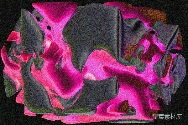 高清摄影 抽象的3D渲染，呈现为发光的粉灰色形状