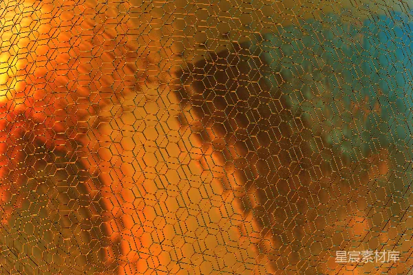 高清摄影 抽象的蜂巢图案，带有暖色和冷色调