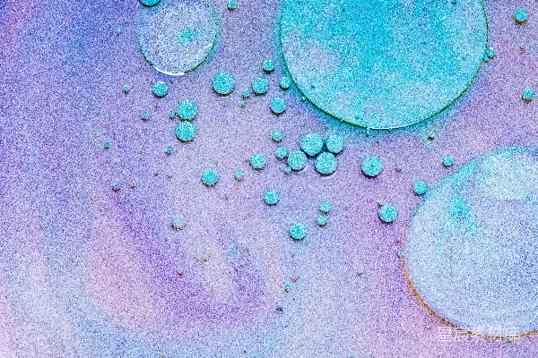 高清摄影 绿色和红色抽象画作