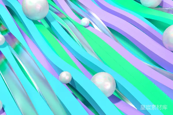 高清摄影 一群白色球体坐落在蓝色和紫色的背景上。