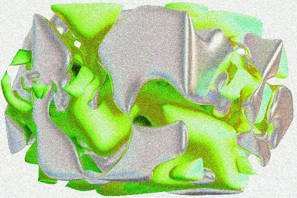 高清摄影 抽象的金属色和石灰绿色有机形状