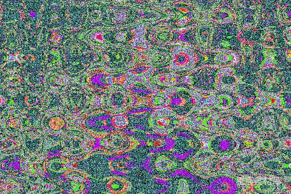 高清摄影 抽象的波浪状彩色图案，带有变形的形状。