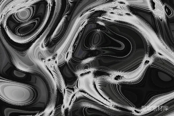 高清摄影 灰度抽象的流体运动，带有明亮的高光