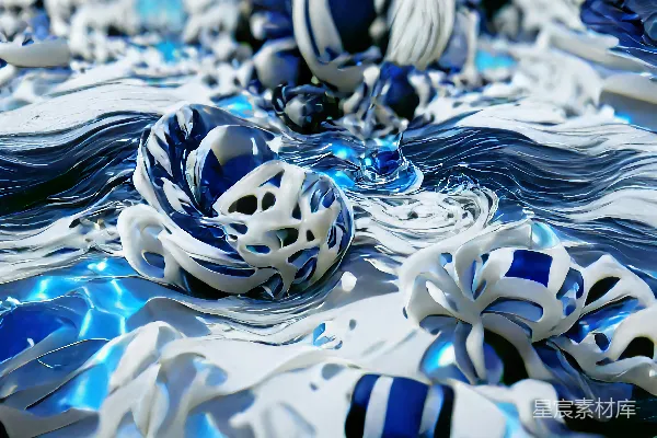 高清摄影 一张蓝色和白色物体的特写照片