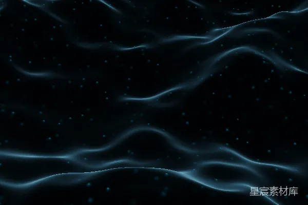 高清摄影 黑色背景，蓝色波浪和星星