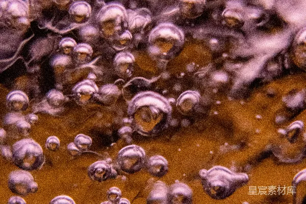 高清摄影 液体中的气泡特写