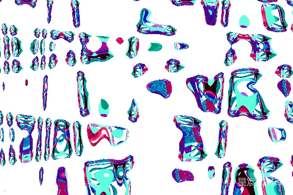 高清摄影 摘要，颜色鲜艳的错位形状。