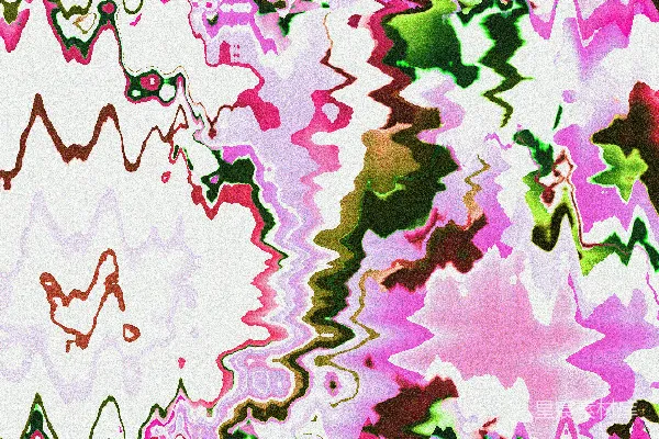 高清摄影 抽象的波浪图案，带有粉红色、绿色和白色的颜色。
