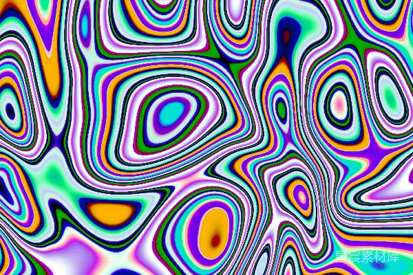 高清摄影 抽象漩涡图案，色彩鲜艳的迷幻色系