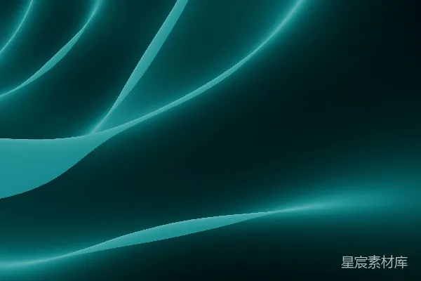 高清摄影 在深色背景上抽象的蓝绿色波浪