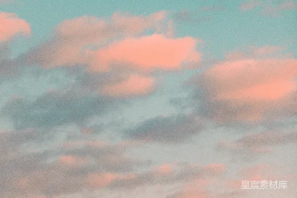 高清摄影 橙色和蓝色的多云天空