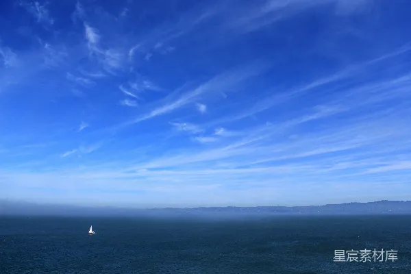 高清摄影 蓝天和海平线