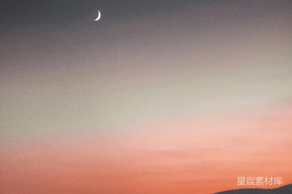 高清摄影 山景剪影，夕阳西下时