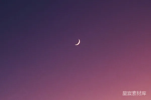 高清摄影 夜晚的弯月景色