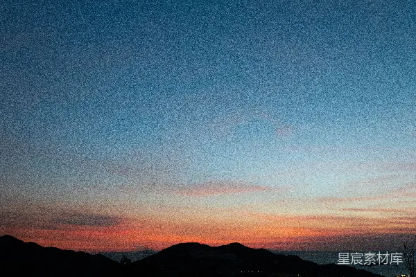 高清摄影 日落时分的山影