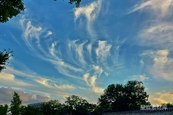 高清摄影 停车场上方蓝天白云