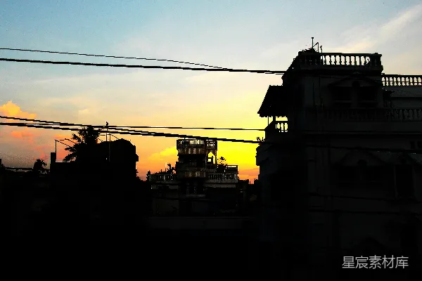 高清摄影 夕阳下的城市