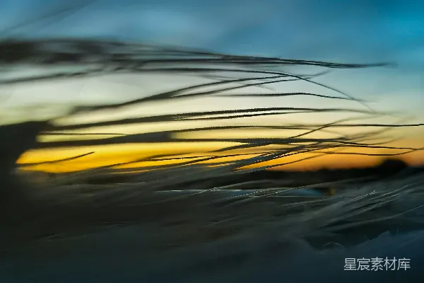 高清摄影 一张模糊的夕阳照片，背景是天空。