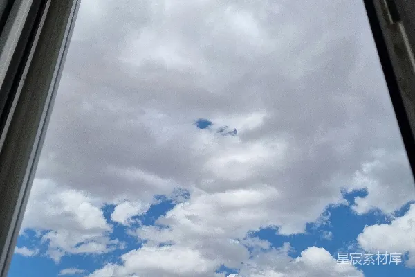 高清摄影 从窗户看到的天空景色