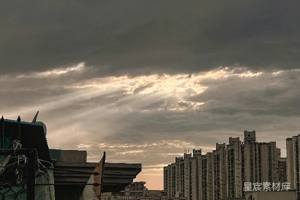 高清摄影 城市上空阴云密布
