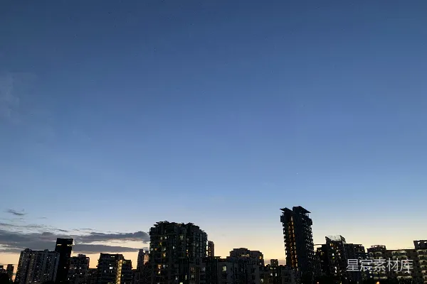 高清摄影 一座城市的夜景天际线