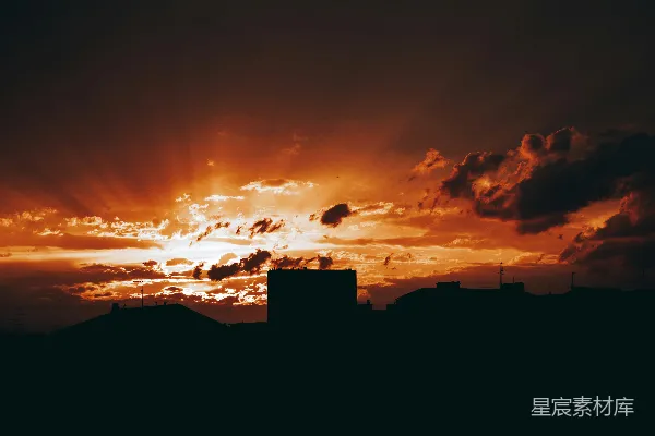 高清摄影 城市的日落景色