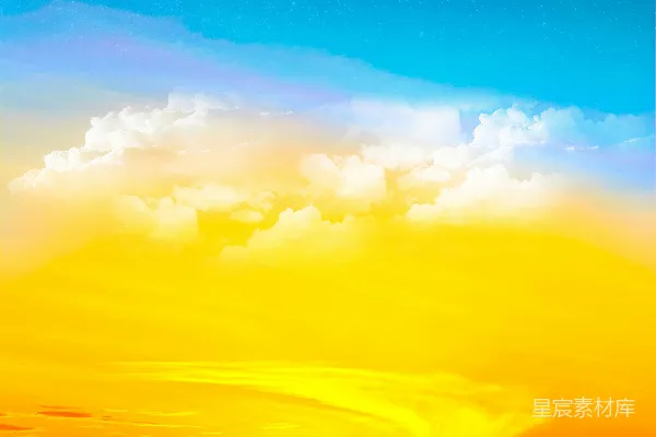 高清摄影 在蓝、白、橙色的天空下，夕阳下的蓝色大海数字壁纸