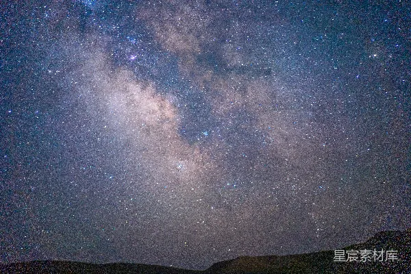高清摄影 星空下山的剪影