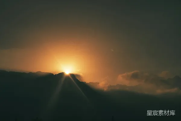 高清摄影 夕阳下山的剪影