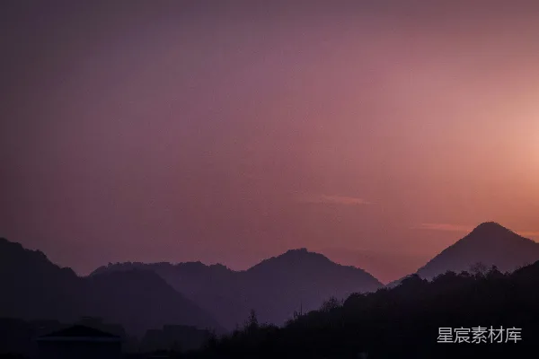 高清摄影 白天山峦的剪影