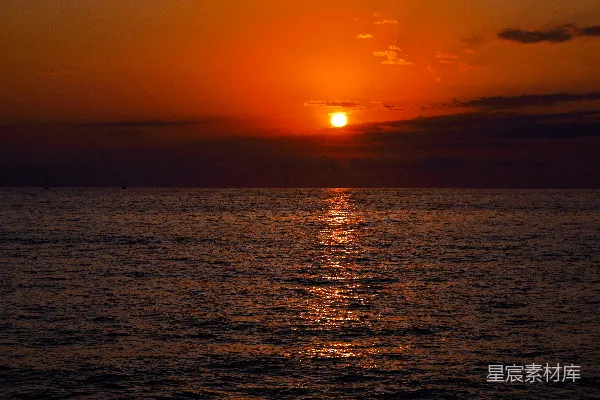 高清摄影 夕阳下的水面