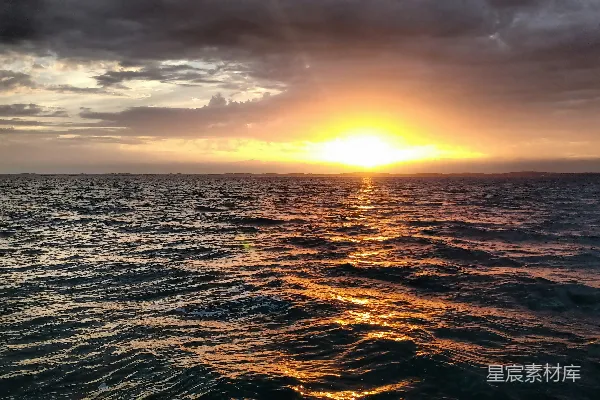 高清摄影 海上的日落