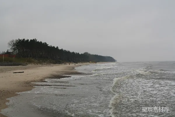 高清摄影 从海洋岸边看到的海滩景色