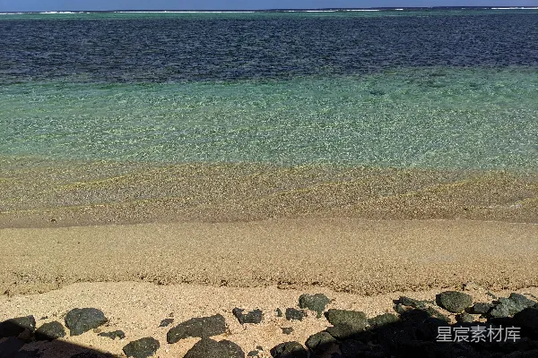 高清摄影 从海滩岸边眺望海洋的景色