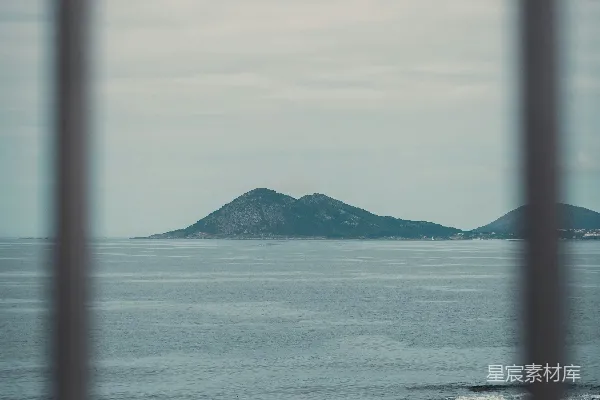 高清摄影 从窗户看到的海洋景色
