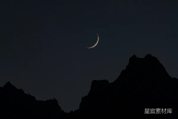 高清摄影 夜间山的剪影