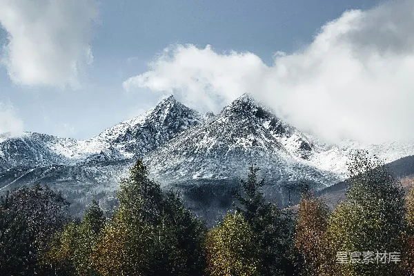 高清摄影 一座雪山