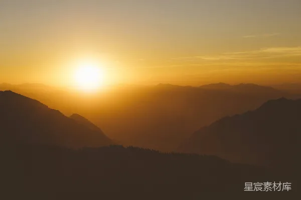 高清摄影 夕阳下山的剪影