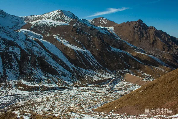 高清摄影 一座雪山山脉