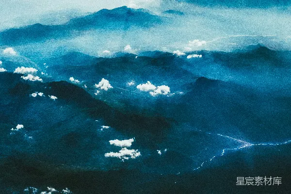 高清摄影 从上方看山峦的景色