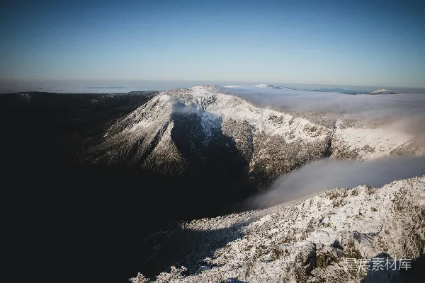 高清摄影 火山鸟瞰图