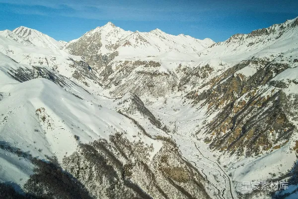 高清摄影 从飞机上看到的雪峰景象