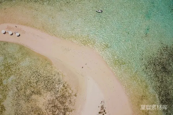 高清摄影 俯瞰一片沙滩和海洋的景色