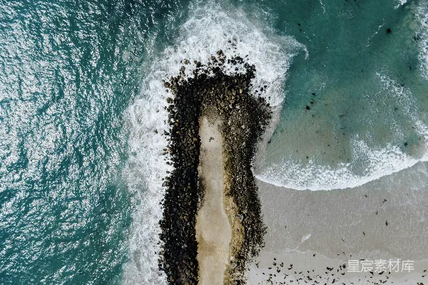 高清摄影 海浪的航拍视角