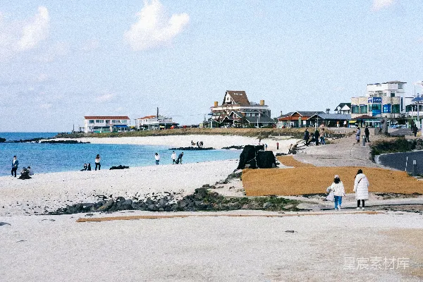 高清摄影 人们在日间海滩漫步。