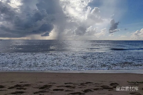 高清摄影 海滩上的海浪景色