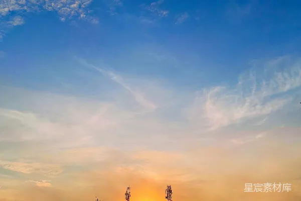 高清摄影 城市上空的日落