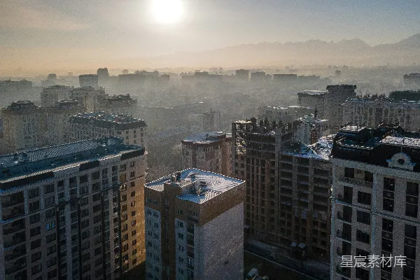 高清摄影 白天的城区建筑俯瞰图