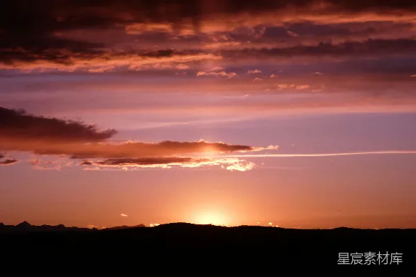 高清摄影 夕阳下山的剪影