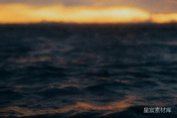 高清摄影 夕阳下的模糊海景照